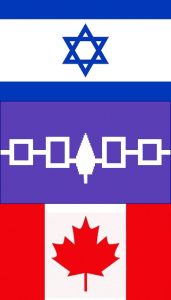 Israeli, 6 Nations and Canadian Flags
