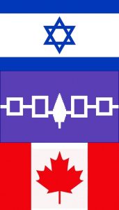 Israeli, 6 Nations and Canadian Flags